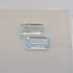 Pereche aquamarine bagheta