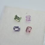 Lot safire multicolore emerald cut