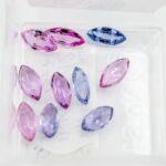 Lot safire marquise roz si albastru