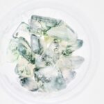 Lot agate moss emerald cut