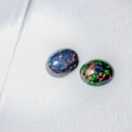 Opal negru oval 8.5 x 7mm