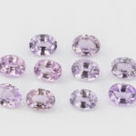 Safire ovale mov-roz 4x3 mm